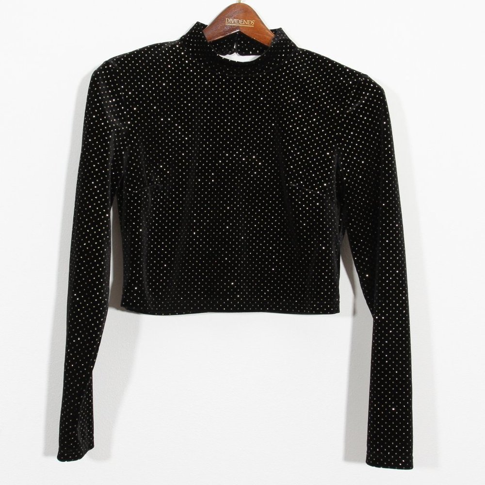 Glamorous Metallic Polka Dot Top